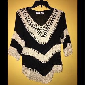 Women’s knit semi sheer top size small